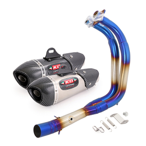 Til Yamaha R7 MT07 FZ07 Header Motorcykel Bl&aring; Udst&oslash;dningssystem R&oslash;r Udst&oslash;dning forreste lydd&aelig;mper Pipe 2014-2024 